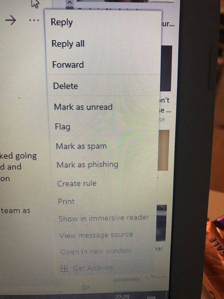 Outlook email.