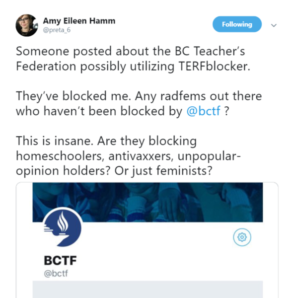 Blocked on twitter!