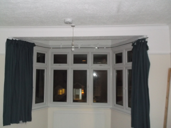 bay window curtain poles cheap diy