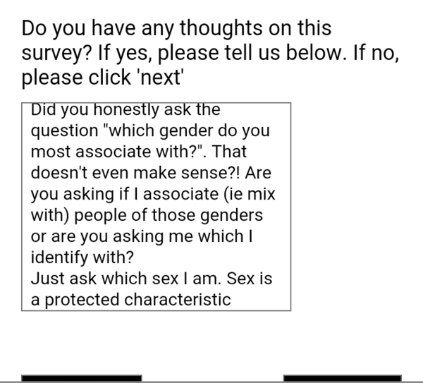 Marks & Spencer Customer Survey asked me this...