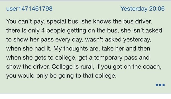 Daughter kicked off bus aibu