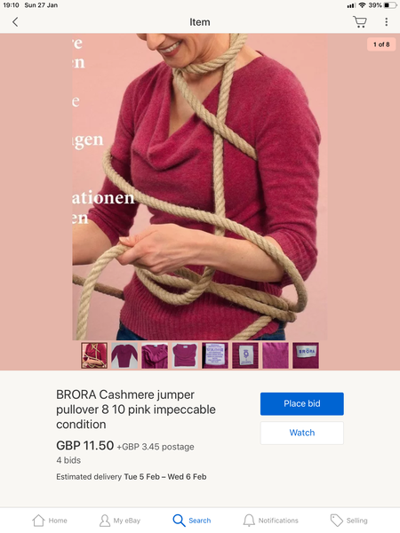 Hilarious photo for Cashmere jumper on eBay