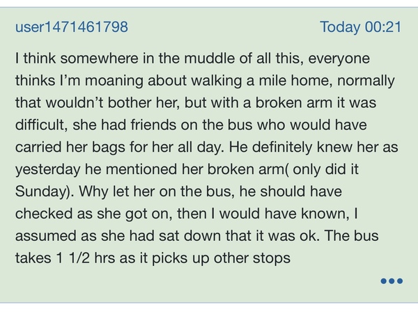 Daughter kicked off bus aibu
