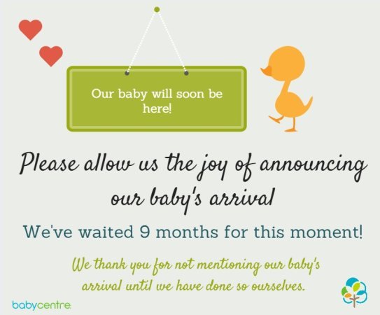 How quick to announce birth of your first born?