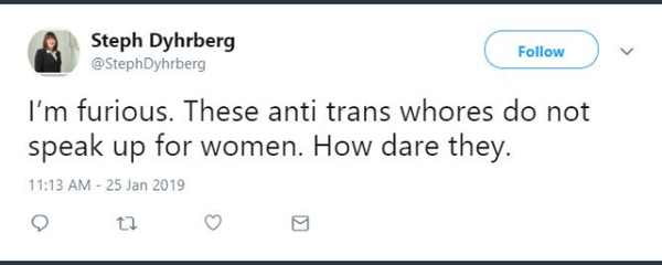 Prominent New Zealand lawyer calls GC women 'anti trans whores'.