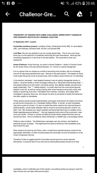 Veritas report due tomorrow (Thursday) at midday re: Aimee Challenor