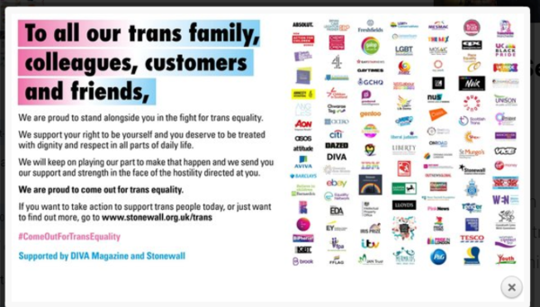 Stonewall announces who it thinks are the top 100 employers 2019