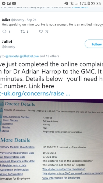 Dr Adrian Harrop thread the fourth. "GMC do care & have taken it to the next level"