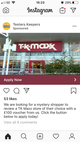 TK Maxx - early closing