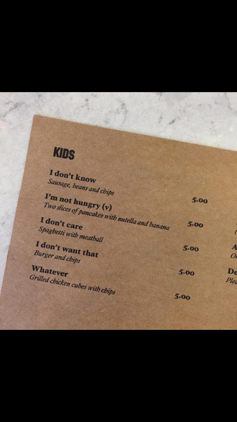 Why are Kid's Menu's in restaurants always the same?