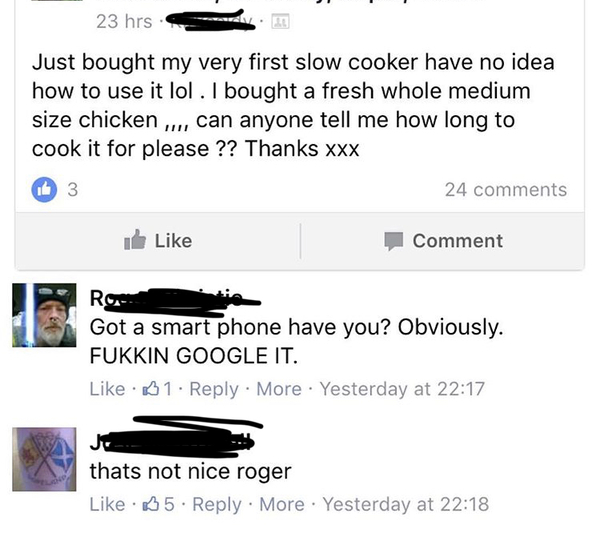 my local facebook community group is spectacularly idiotic today, is yours?