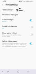 Anyone know how to turn on delivery reports for texts on a Galaxy S9?