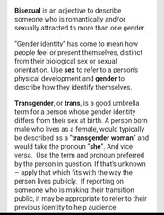 The BBC has changed its reporting guide on gender