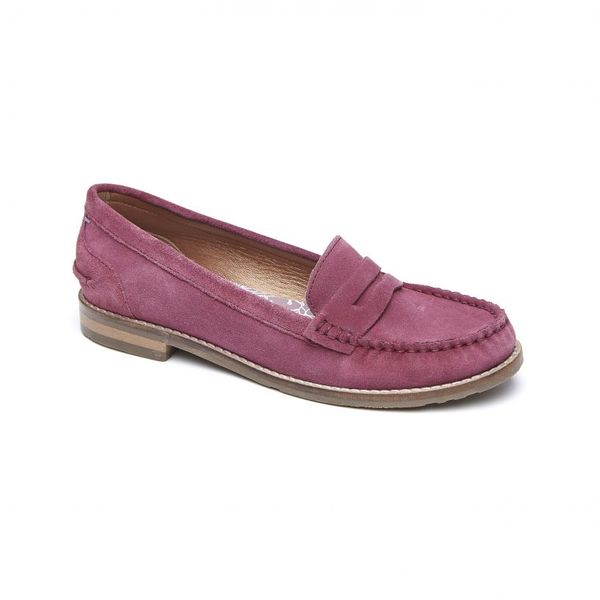 PInk suede loafers