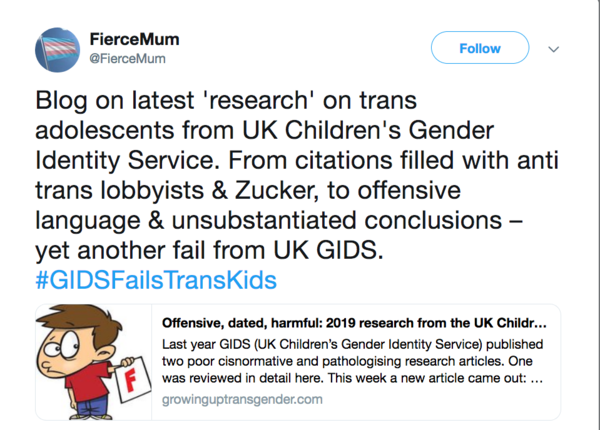 Times 16/2/1/9 Staff at trans clinic fear damage to children......