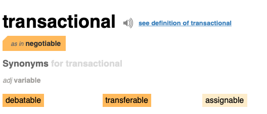 "transactional" ?
