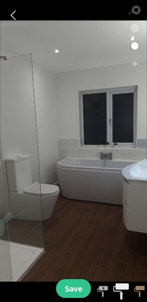 To ask you to look at this pic of my new bathroom and tell me why I hate it!