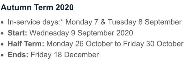 About term dates?