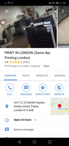 To ask how I can print and scan something in Central London?