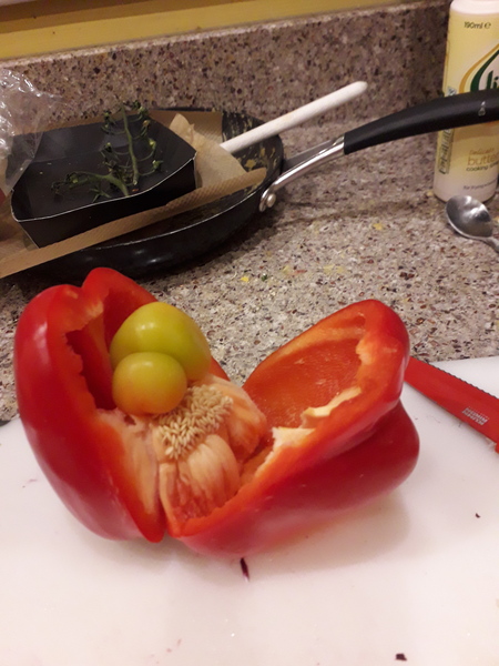 A pepper with a pepper in it.