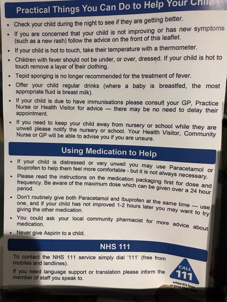To ask how to treat a 10mo with a temp of 40.2