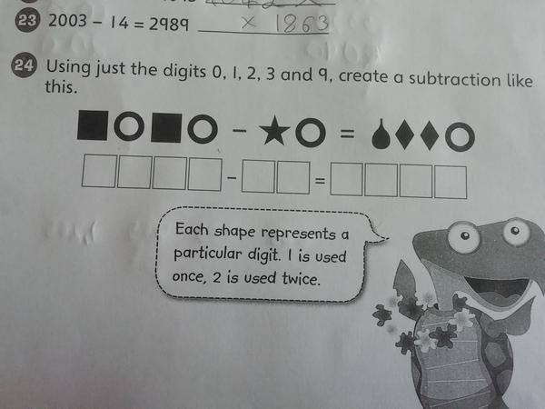 Help - children's maths homework
