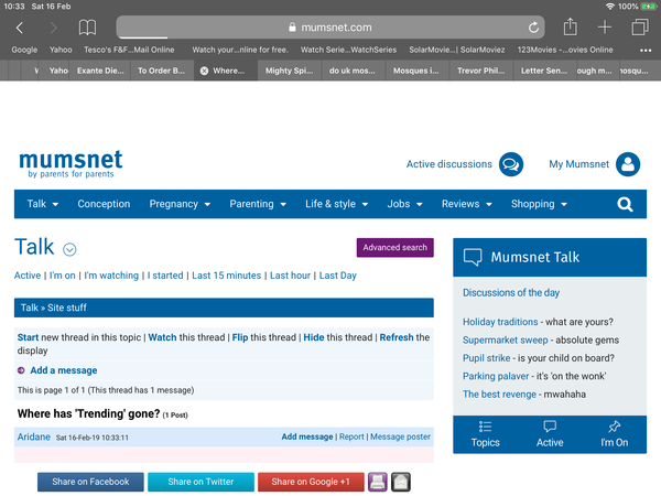 Where has 'Trending' gone?