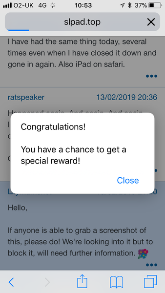 Annoying pop up blocking site