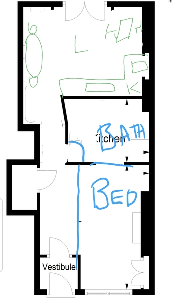 Layout oddities.  Bathroom with en-suite bedroom!