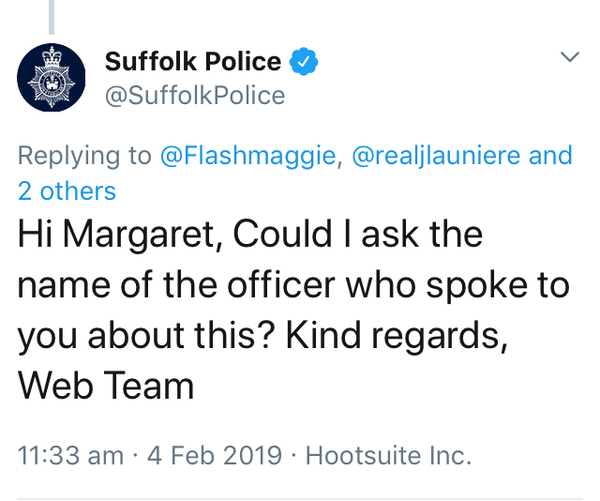 Police contact thoughtful humanist blogger about their wrongthink