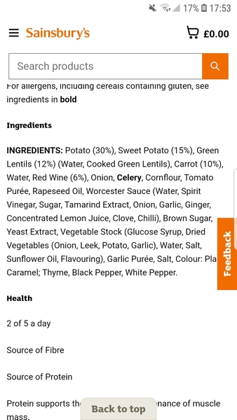 to not expect glucose syrup in a cottage pie?