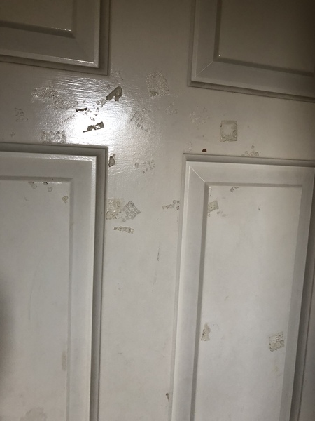 How to get marks from sticky pads off a door?