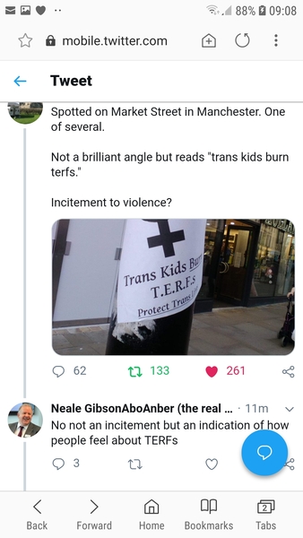 "Trans kids burn TERFS"