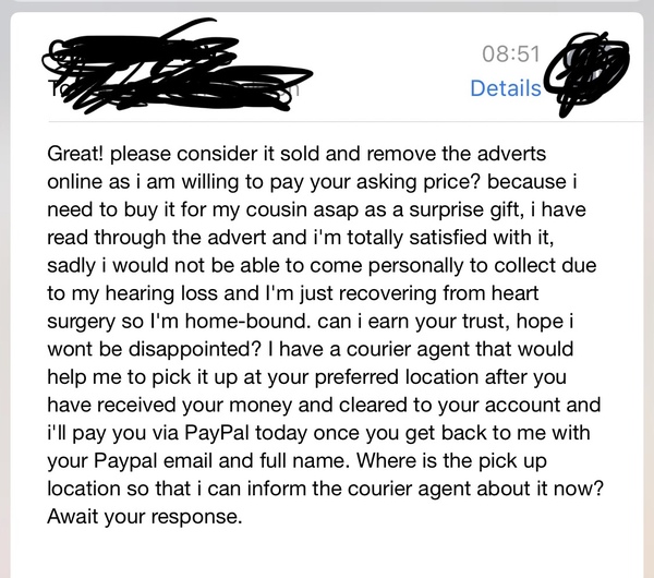 To think someone is trying to scam me.. photo attached