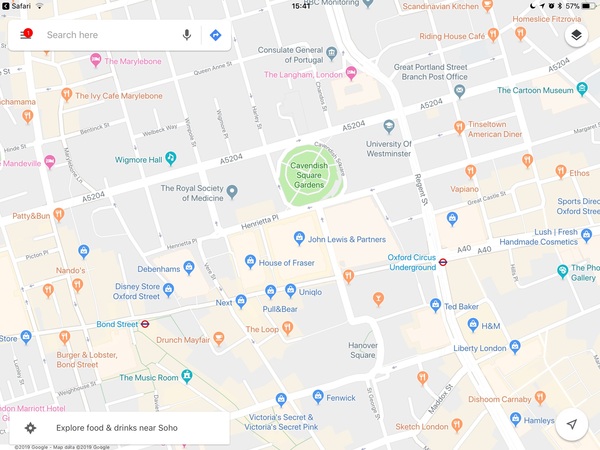 Walking directions from Oxford Circus tube.  Can anyone help ?