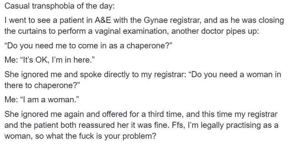 Requesting a woman as a chaperone for medical procedures