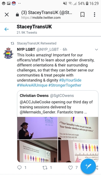 Twitter telling the police what they think again. Mermaids training now.