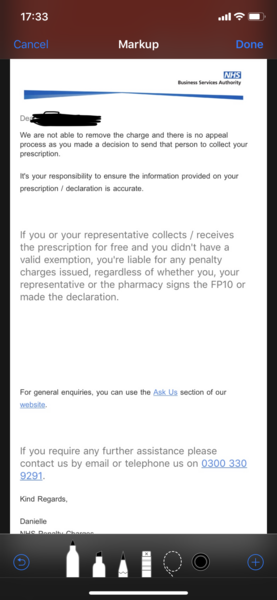Prescription penalty charge notice