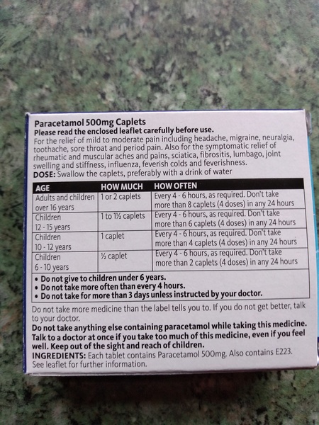 To give Ds half a paracetamol