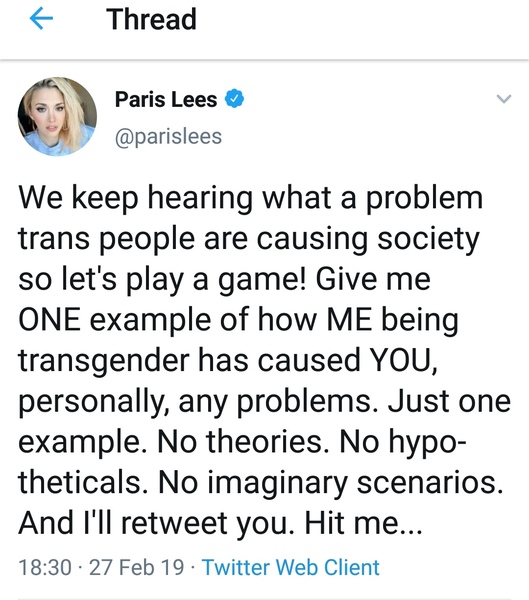 Suzanne Evans barred from Twitter for commenting on Paris Lees