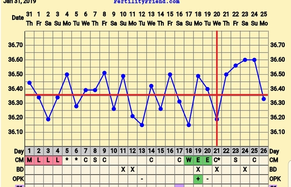 Drastic temp dip at 5dpo 🤔