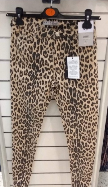 Leopard print jeans