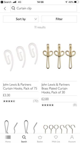 To ask what they call the bloody curtain hook thingymajigs?!
