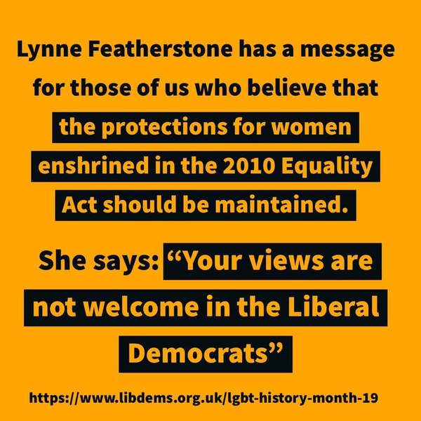 Message from Lynne Featherstone Lib Dems
