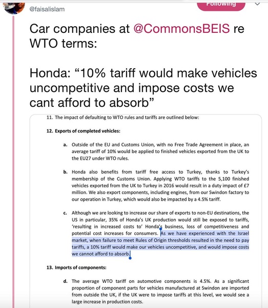 Sky reporting that Honda Plant may close