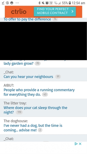 Black areas on mobile