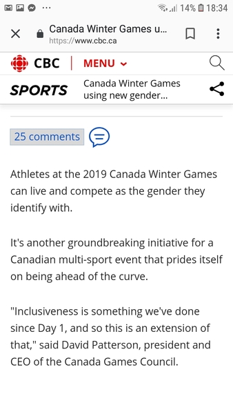 2019 Canada Winter Games will allow athletes to compete as whichever gender they identify as.