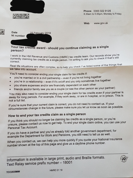 To think someone has reported me to HMRC?