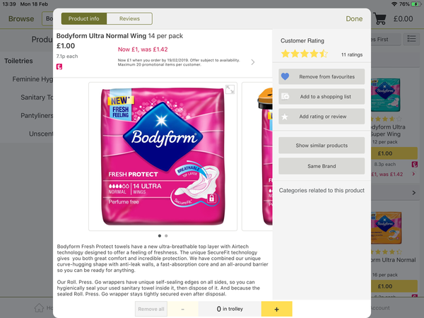 Body form pink un scented pads