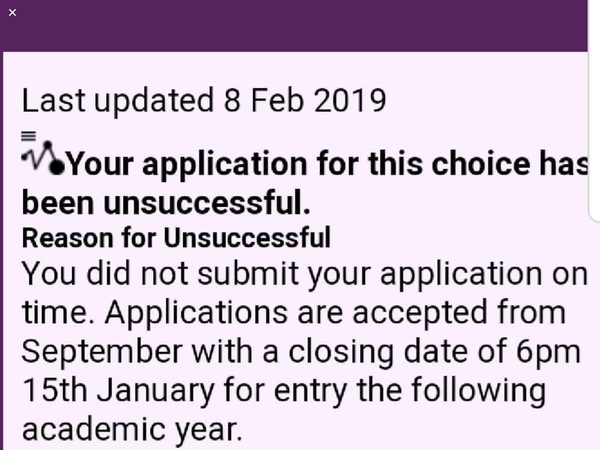 To be angry and upset on son’s behalf - university admission related
